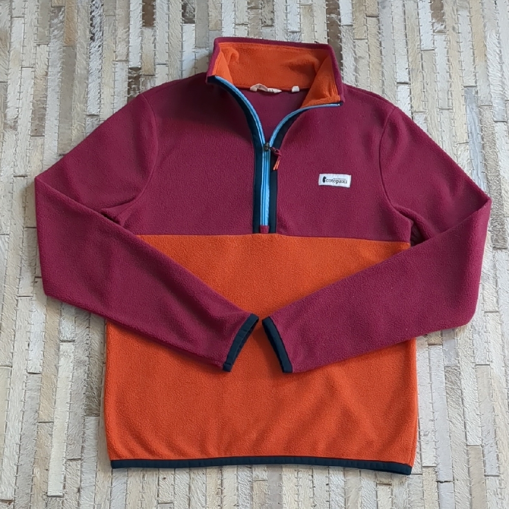 Cotopaxi Colorblock Pink Orange Quarter Zip Fleece